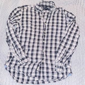 Men’s Black and White Checkered Flannel